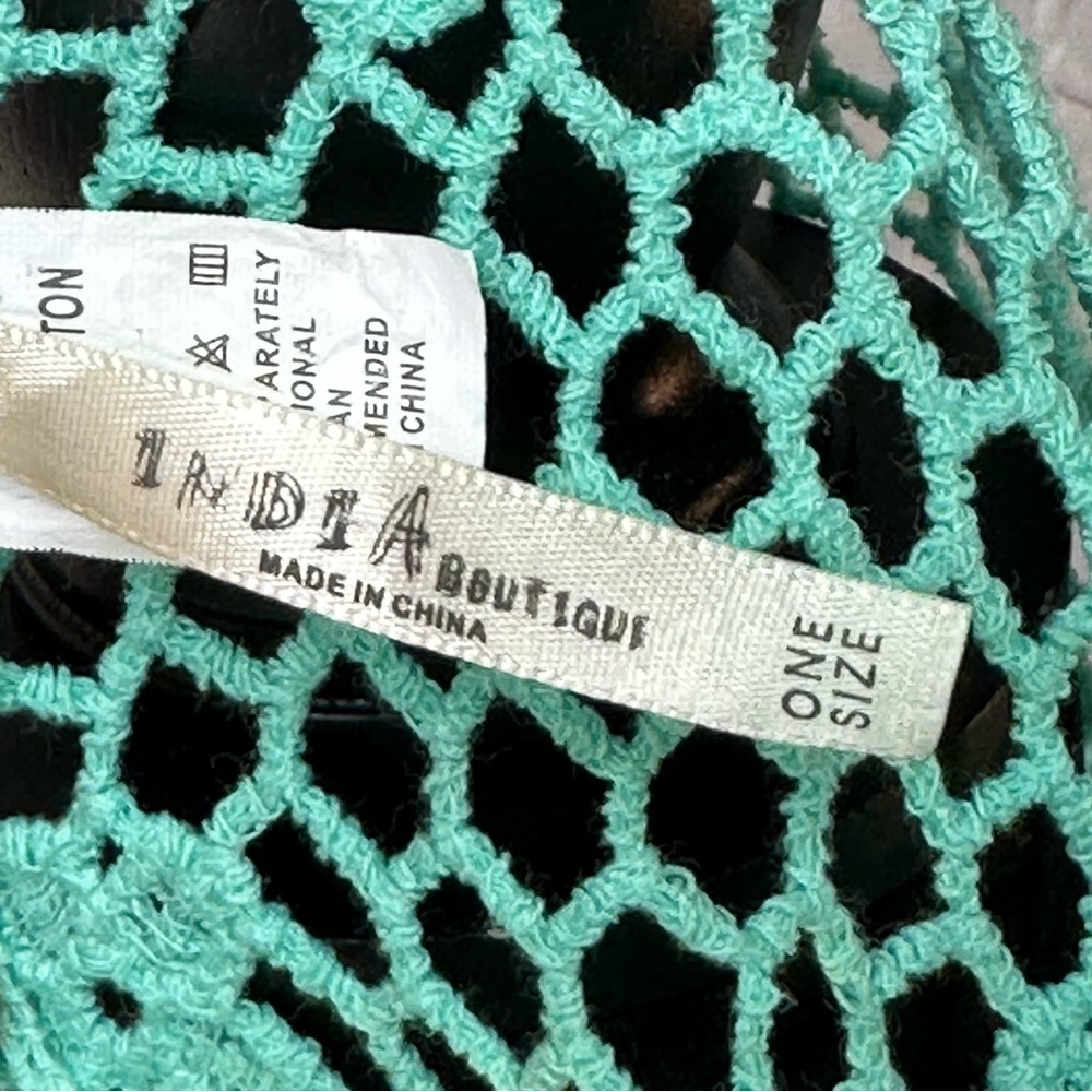 INDIA BOUTIQUE-Women's Aqua Crochet Swim Cover-Up (1Size) 💯Cotton❣️ - Picture 9 of 10